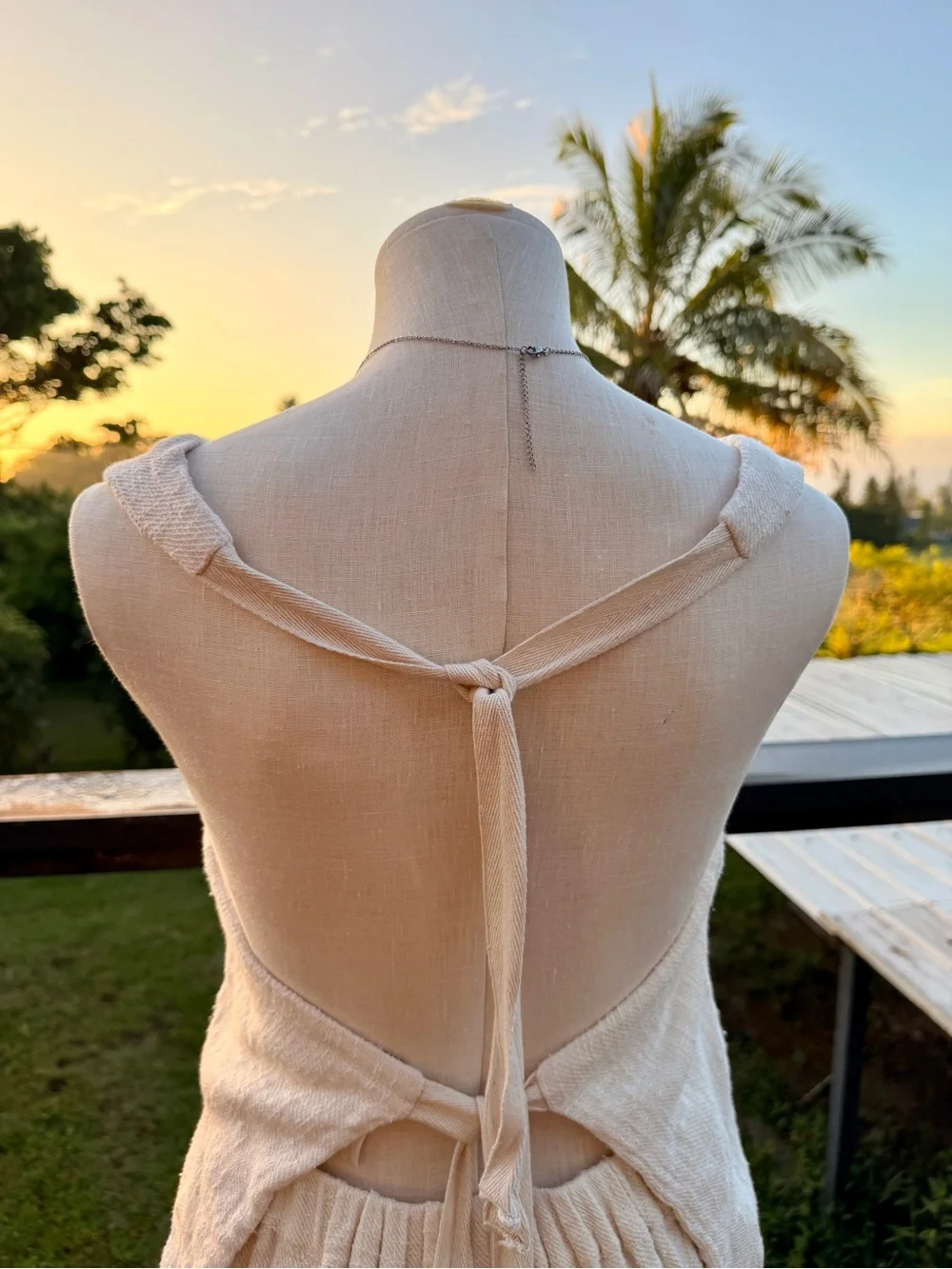 Free People Cream Linen-Blend Vest & Wide Leg Pants 2-Piece Set Size S